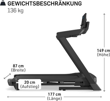 Бігова доріжка NordicTrack T Series 7: для дому, з регулюванням нахилу, Bluetooth, вантажопідйомність 136 кг