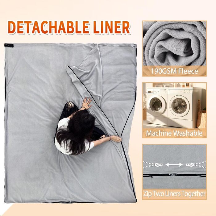 Сплячий мішок Outdoor для дорослих, зимовий, водонепроникний, 3-4 сезони, з компресійним мішком, 0℃, чорний, 220x85 см