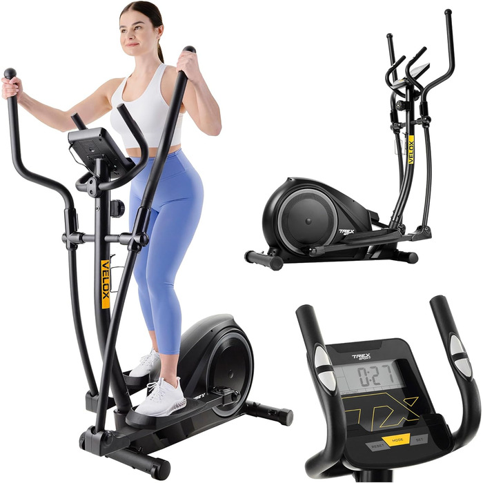 Еліптичний тренажер TREX SPORT TX-600CT Velox для дому, магнітна система, 16 рівнів навантаження, пульсометр, до 120 кг