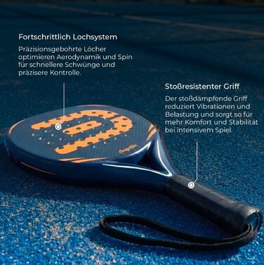 Ракетка для падел Angelite з гарантією 2 роки, 360г, карбон, скловолокно, піна Eva FlexCore - максимальний контроль