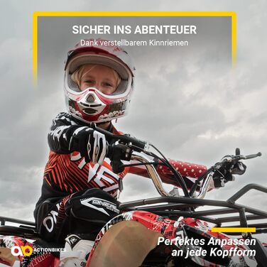 Мотошолом Actionbikes Motors X-Treme для дітей: захист під час катання на мотоциклі, квадроциклі та кросбайку (XXL, зелений)
