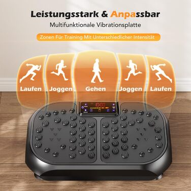 Віброплатформа для фітнесу Sport: 6 програм, для схуднення, м'язів, всього тіла, чорна (51x30.5x12.5 см)