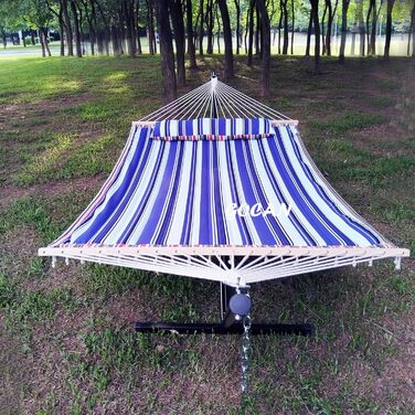 Гаммак GOCAN XXL для 2 осіб, 220x150 см, 330 см, 300 кг, бавовна, для відпочинку в саду, на балконі, в приміщенні, сірий з червоно-синіми смугами