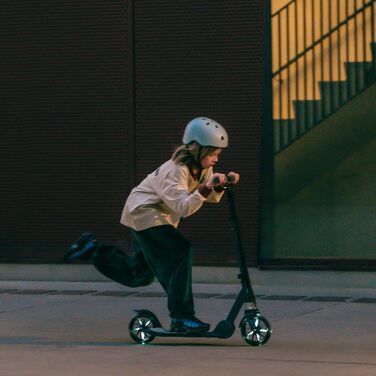 Електросамокат Movino City Light для дітей та підлітків, синій/оливковий: з амортизатором, колеса 180мм, регульований кермо