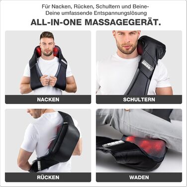Масажер для шиї та спини Donnerberg Shiatsu з функцією прогріву, ударний, гарантія 7 років, сертифікат TÜV Süd