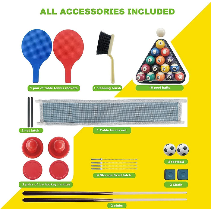 Набір багатофункціонального ігрового столу HLC 5 в 1: більярд, теніс, футбол, хокей, баскетбол. Інтерактивний набір для дітей, ідеальний подарунок на свята.