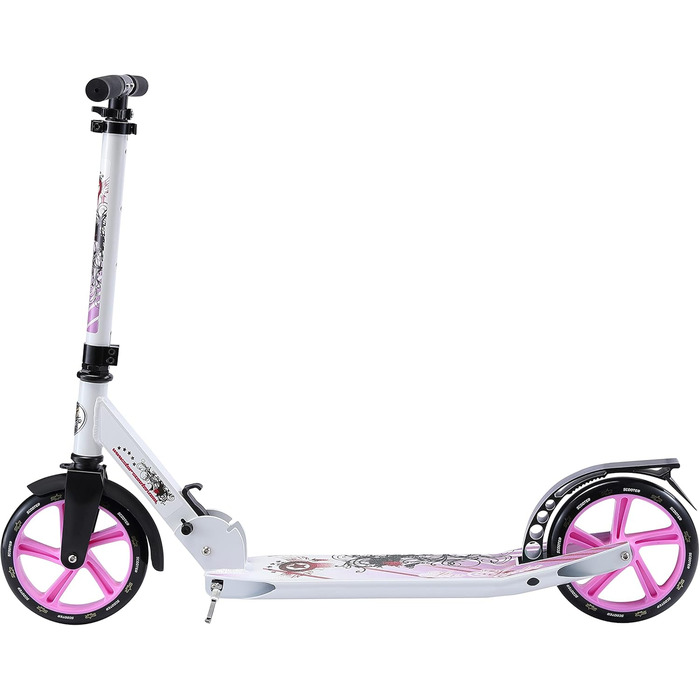 Дитячий алюмінієвий самокат STAR SCOOTER з великими колесами 205 мм для хлопчиків і дівчаток від 6 років, міський складаний самокат для дітей і дорослих