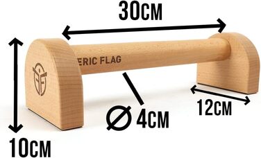 ERIC FLAG Паралелети Holz Premium для віджимань та стійки на руках: міцні бруси для калістеніки та фітнесу в приміщенні та на вулиці