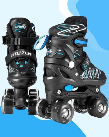 Ролики дитячі ролики для дівчаток та хлопчиків, 4 розміри, регульовані, для початківців, зручні, дихаючі, ролики для дітей, подарунок на Різдво та день народження, Roa-Violette (S, Blue-Black)