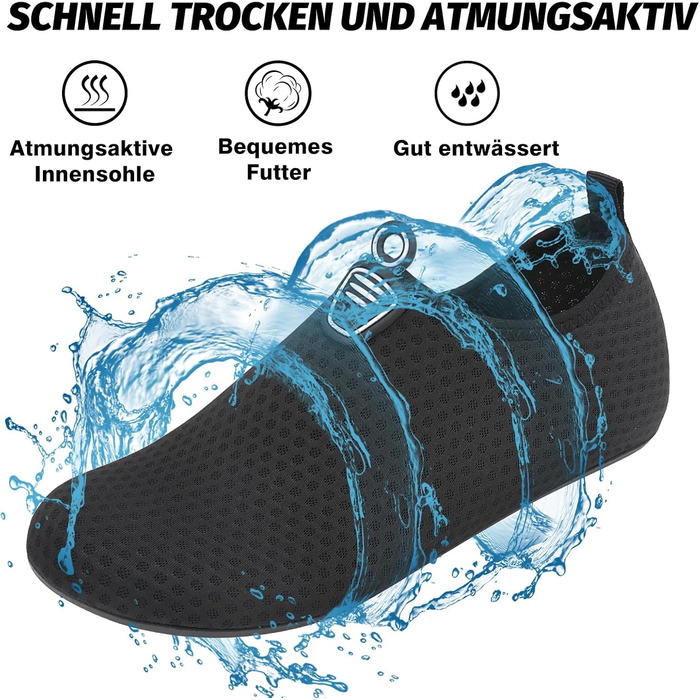 Чоботи для плавання та водних видів спорту Luedka, унісекс, чорні, розмір 34-48