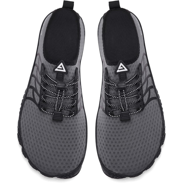 Водні черевики Raqua для жінок та чоловіків: дихаючі, швидковисихаючі, для басейну, пляжу та аквафітнесу (46 EU, Wz119 Grey)