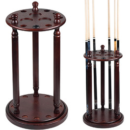 Стійка для київ для більярдних київ Collapsar – 9 відділень, масивне дерево, підлоговий стійка (Бургунді)