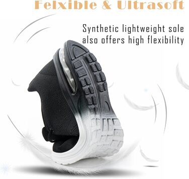 Спортивні кросівки Hitmars для чоловіків та жінок з повітряною подушкою, розмір 36-48, 44 EU, чорно-білі