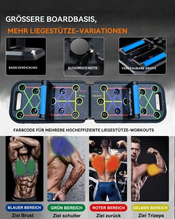 Багатофункціональний дошка для віджимань 24-в-1, складаний стенд для фітнесу з ручками, тренажер для пресу та силових вправ для чоловіків та жінок, для спалювання жиру