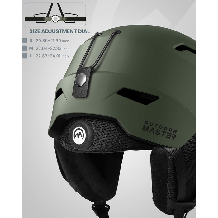 Шолом для лиж та сноуборду OutdoorMaster з маскою для дорослих - 12 вентиляційних отворів, L(58-61 см)