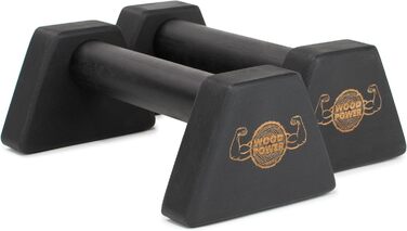 Дерев'яні паралети WOODPOWER PowerBars для віджимань, стійок на руках, каллістеніки та йоги, нековзкі, для дому і вулиці, чорні