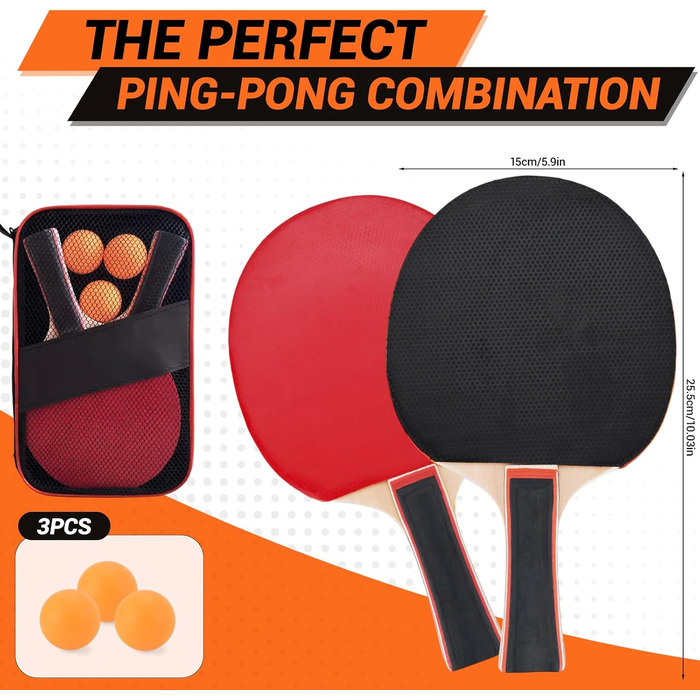 Набір для настільного тенісу BBWELL Premium: 2 ракетки, 3 м'ячі, сумка. Ідеально для початківців, професіоналів та сімейного дозвілля