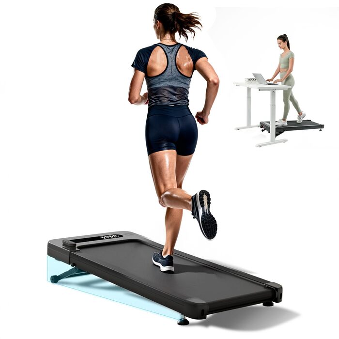 Bluearth Walking Pad - Бігова доріжка для ходьби з автоматичним нахилом 10%, для дому та офісу, з додатком, підтримкою Live-курсів, до 150 кг, 2.5 к.с., чорна