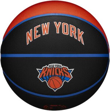 Баскетбольний м'яч Wilson NBA New York Knicks, розмір 7, чорний, колекційний, унісекс