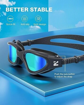 Окуляри для плавання ZIONOR G1 SE Anti-Fog для дорослих, чоловіків та жінок, чорно-золоті