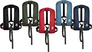 Рятувальний жилет автоматичний 165N з облямівкою, сталево-блакитний