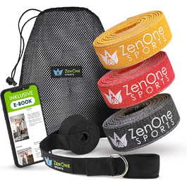 Набір еластичних стрічок для фітнесу ZenOne Sports® - 5 рівнів опору | Стрічки для силових тренувань вдома та в подорожах | Спортивні гумки для фітнесу