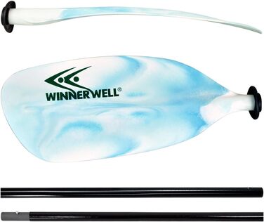 Непотоплюване двосекційне весло Winnerwell WFN для каяка, туризму та спорту, фібергласова ручка, нейлонова лопать, 220 см