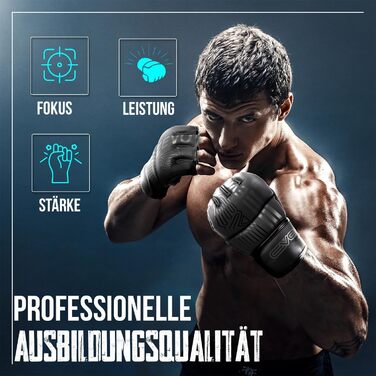 Рукавички для ММА EVO Fitness: чоловічі та жіночі, для тренувань, боротьби, спарингу, карате, Taekwondo, боксу, Muay Thai, кікбоксингу. Чорний колір