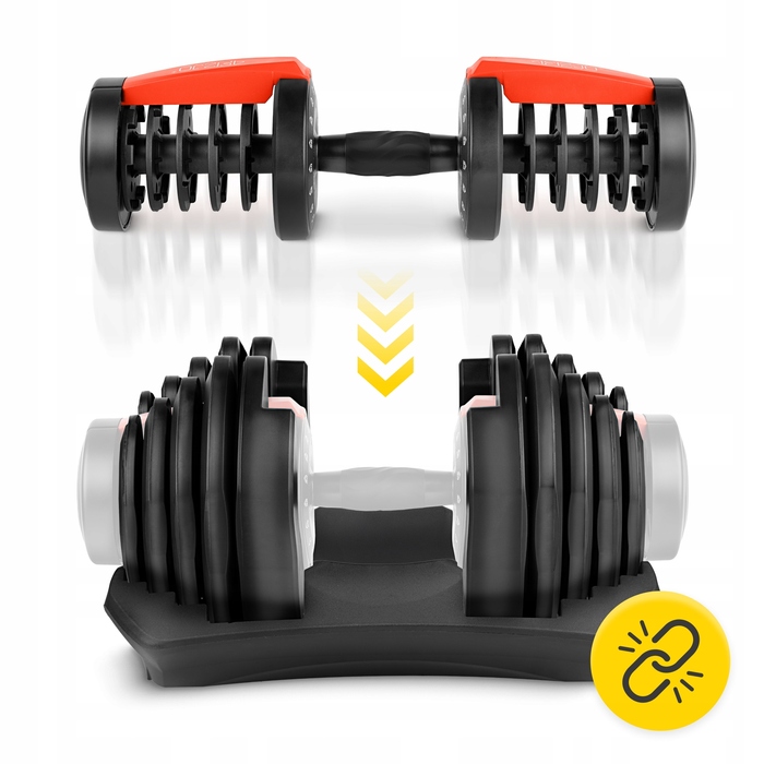 Регульовані чавунні гантелі 4FIZJO 1 x 40 кг