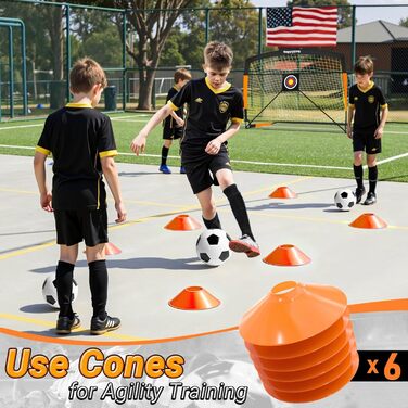 Ворота для футболу Happy Jump Pop-Up - складані для дітей та дорослих | 1 або 2 ворота: 120x90 / 152x110 / 213x152 см | З м'ячем, насосом, конусами та мішенню | Для саду та подарунка