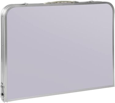 Складаний столик Qimu 60 см, з алюмінію, регульована висота 26/56 см, для саду та пікніка (білий)