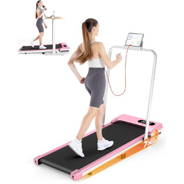 Walking Pad Klappbar з нахилом - 4 в 1 біговий килимок з нахилом 7% для дому (Рожевий)