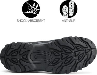 Чоловічі водонепроникні трекінгові черевики NORTIV 48 EU (широкі) - чорний, темно-сірий