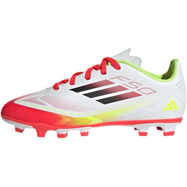 Бутси футбольні adidas F50 Club Messi для унісекс, розмір 38 2/3 EU, білий/чорний/жовтий