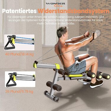 Wonder Core - лавка для пресу, тренажер для вправ на прес, регульована лавка для дому, стул для тренувань