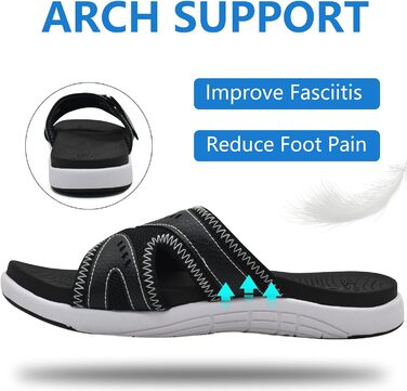 Чоловічі спортивні сандалії COFACE для відновлення після навантаження, підтримка склепіння стопи, ортопедичні, чорні, розмір 40-48