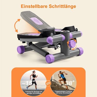 Міні степер для дому з мотузками, 150 кг, LCD дисплеєм, регульованим опором, для тренування ніг, рук, сідниць