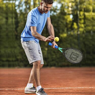 Тенісний ракетовий прилад для дорослих, 27 дюймів, легкий, з чохлом. Підходить для жінок та чоловіків, початківців та досвідчених. 27 дюймів, чорний+зелений