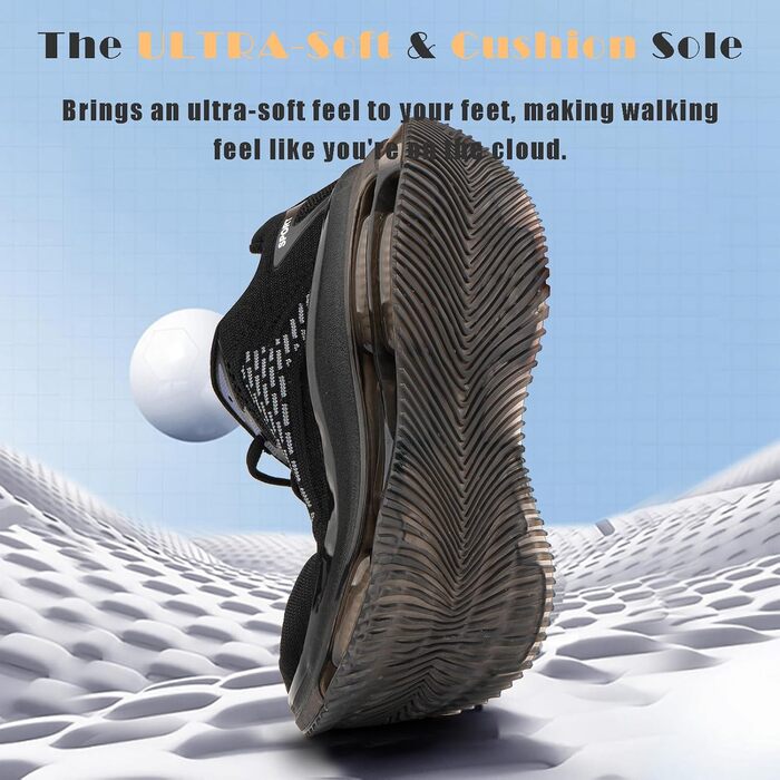 Чоловічі кросівки Hitmars з повітряною подушкою, розмір 39-48 (сітка, чорний колір, 46 EU)