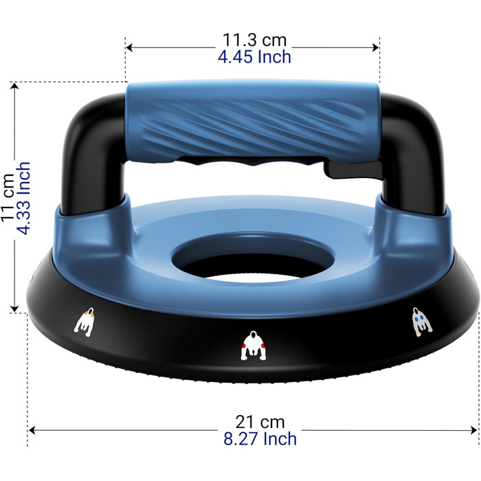 Регульовані бруси для віджимань 360° - тренажер для верхньої частини тіла, синій