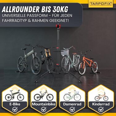 Підставка для збирання велосипедів Tarpofix® до 30 кг | Професійна підставка для ремонту велосипедів та електровелосипедів | Важкий велосипедний тримач для E-bike | Підставка для ремонту велосипедів | Червона