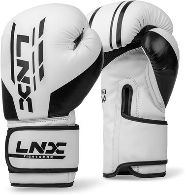 Боксерські рукавички LNX Challenge 16 Oz для чоловіків, жінок і дітей, кікбоксинг, бокс, муай-тай, MMA, білі