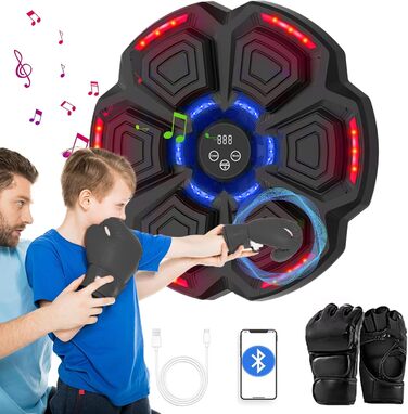 Музичний бокс-машина ZXTWTOY з LED, настінна, з боксерськими рукавицями, 9 режимів швидкості, Bluetooth, електронна, подарунок для дорослих