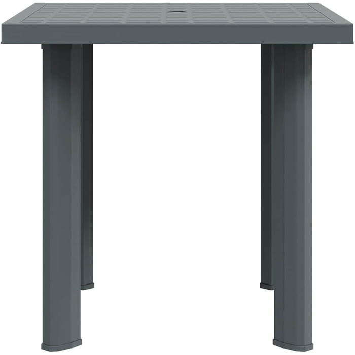 Садовий стіл vidaXL 101x68x72 см, пластик, зелений, з отвором для парасольки, для балкона та саду