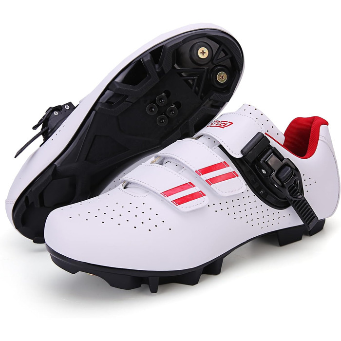 Велосипедні черевики для жінок та чоловіків MTB, Radsport, Mountainbike, кросівки, дихаючі, outdoor, велосипедні, Spin, MTB (44 EU, білий, червоний)