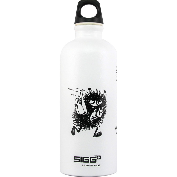 Дитяча алюмінієва пляшка для води SIGG Moomin Stinky 0,6 л, біла, герметична, легка, BPA-free, кліматично нейтральна