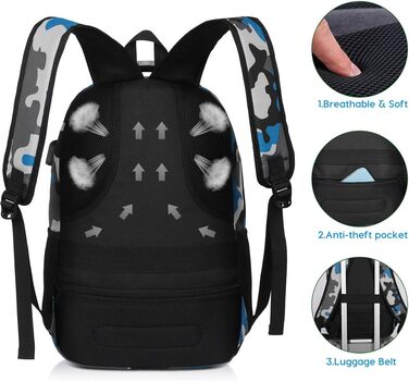 Рюкзак для ноутбука YAMTION 35L з USB-портом, водонепроникний, для чоловіків і жінок, для школи