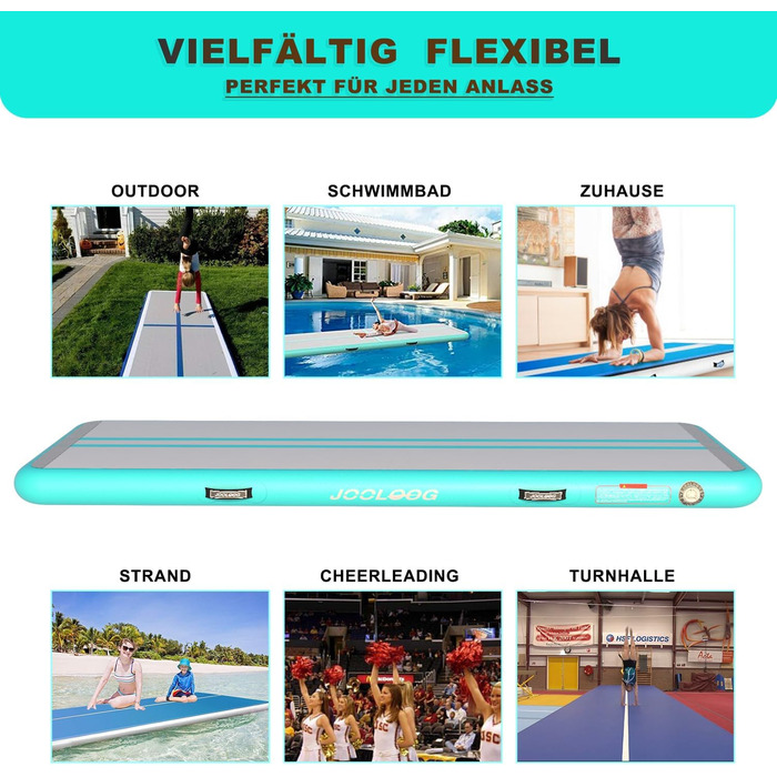 Гімнастичний надувний мат Air Tumbling Matte з електричним насосом, 200х100х10 см, для дому, спортзалу, йоги, фітнесу, челедингу, різних розмірів (2 м, 3 м, 4 м, 5 м, 6 м)