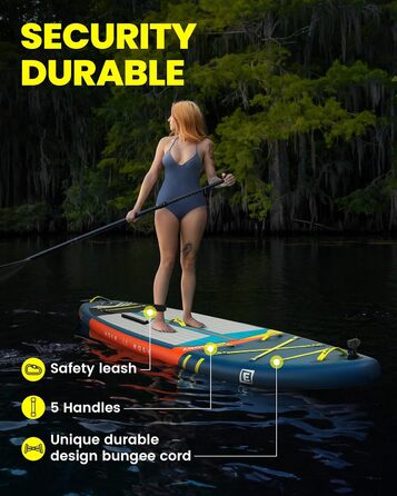 Надувне SUP-борд (Stand-Up Paddle Board) широкого профілю, знімною пінною та насосом, для подорожей (темно-синій)