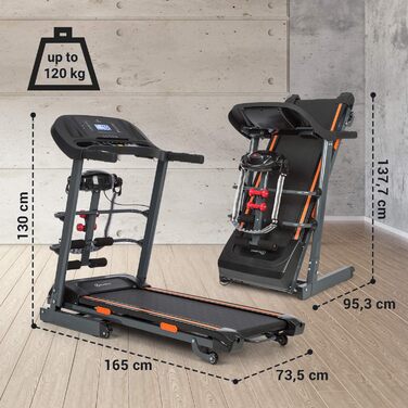 Capital Sports Pacemaker F120 - електричний біговий тренажер для дому з масажною станцією, складний, до 12 км/год